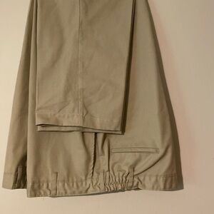 2 Mens GCA uniform pants tan khaki flat front relaxed fit 51-52 x 30 slacks